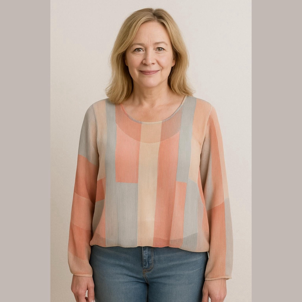 Alfani Women's Blouse Size XL Orange Gray